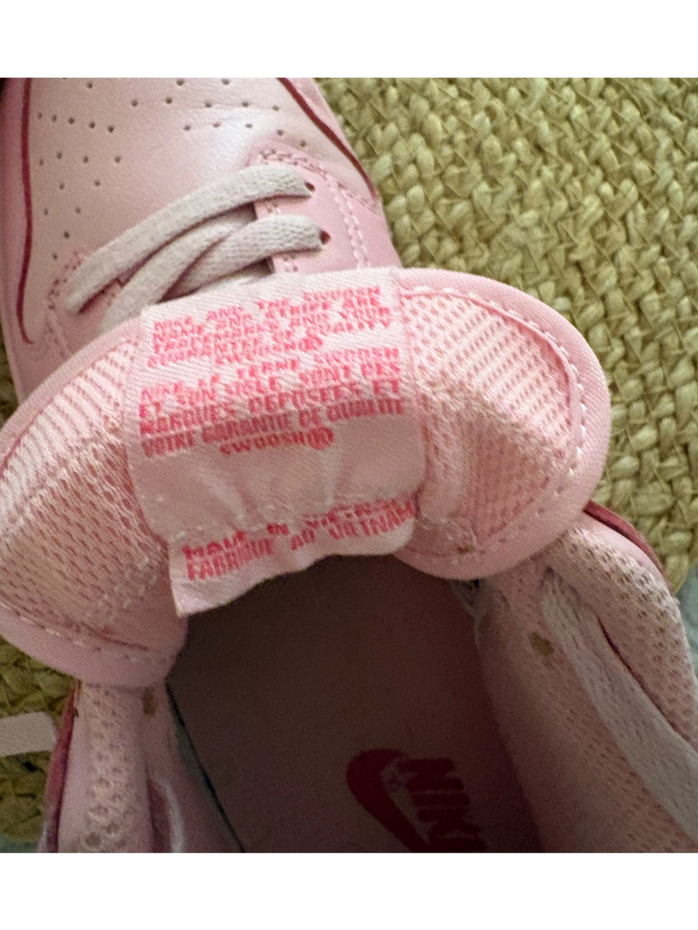 Nike Low-Top Sneakers in Light Pink with Hot Pink Swoosh *Gently preowned - Picture 5 of 8